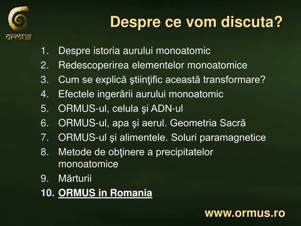 PPT - PUTEREA DE A VINDECA ormus.ro PowerPoint Presentation, free download  - ID:3139253