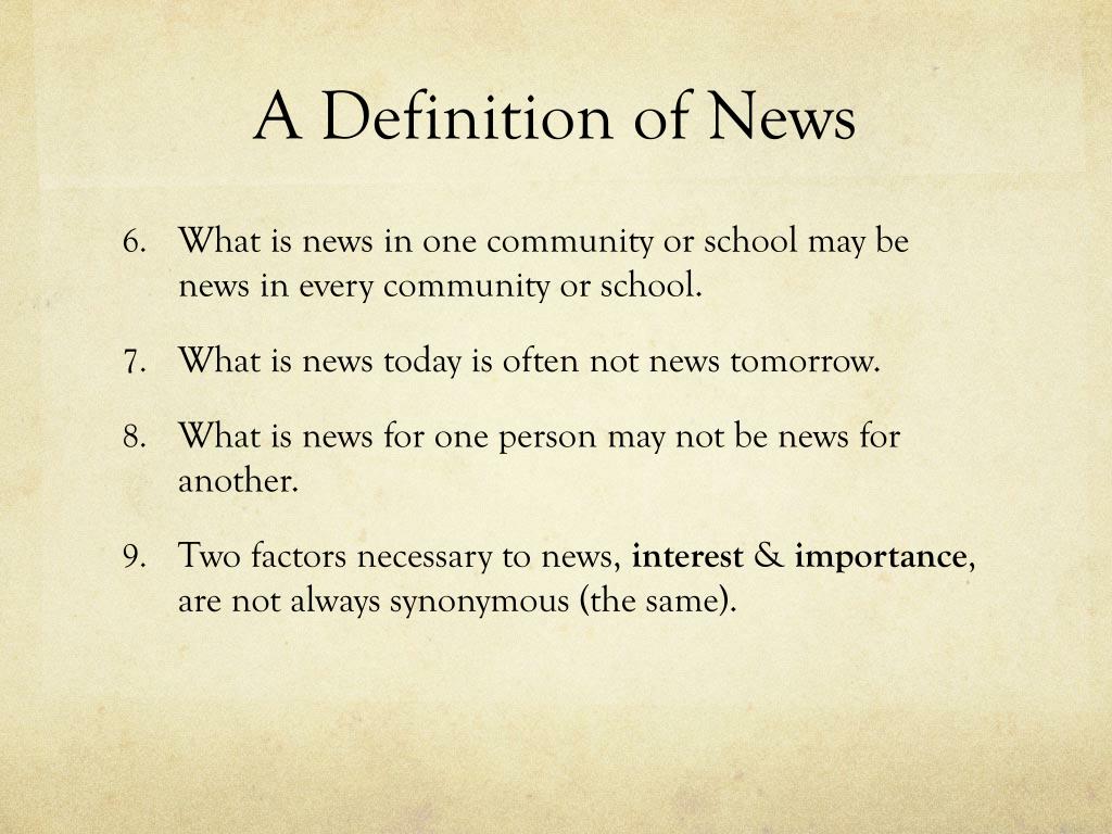 presentation news definition