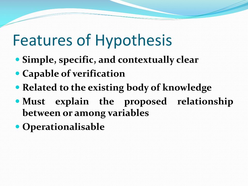 features of an hypothesis