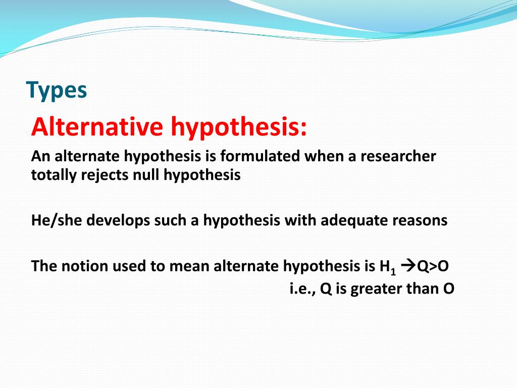 alternative hypothesis definition in mathematics