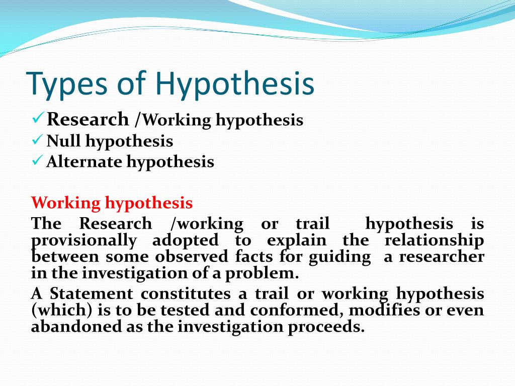 notes on hypothesis