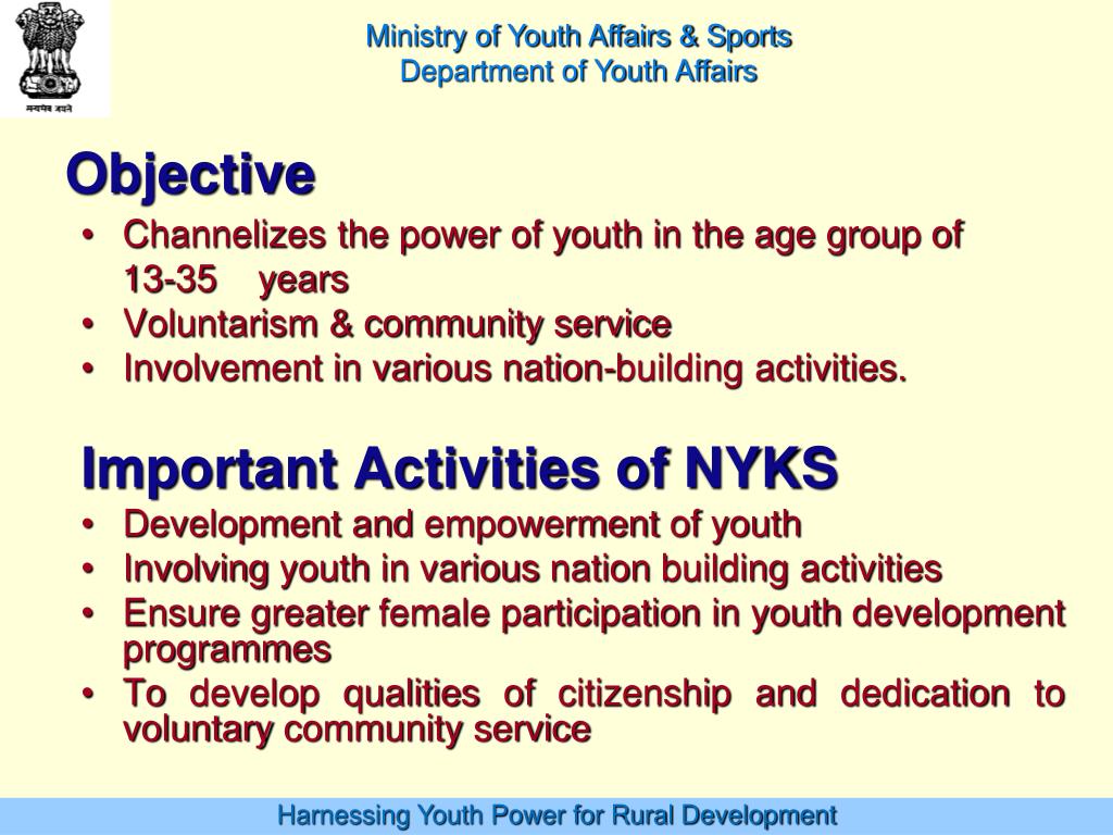 PPT - GOVERNMENT OF INDIA Ministry of Youth Affairs & Sports Department ...