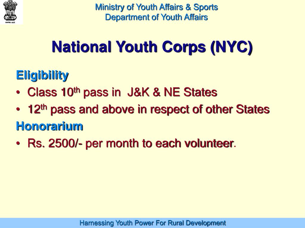 PPT - GOVERNMENT OF INDIA Ministry of Youth Affairs & Sports Department ...