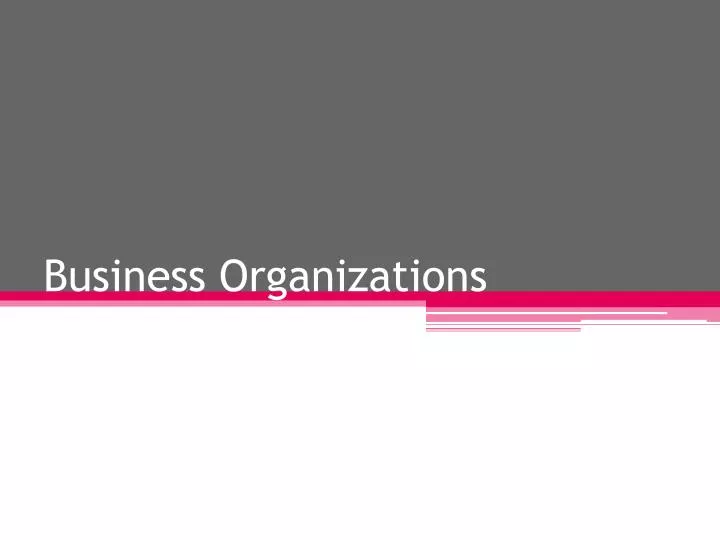 business organizations n.