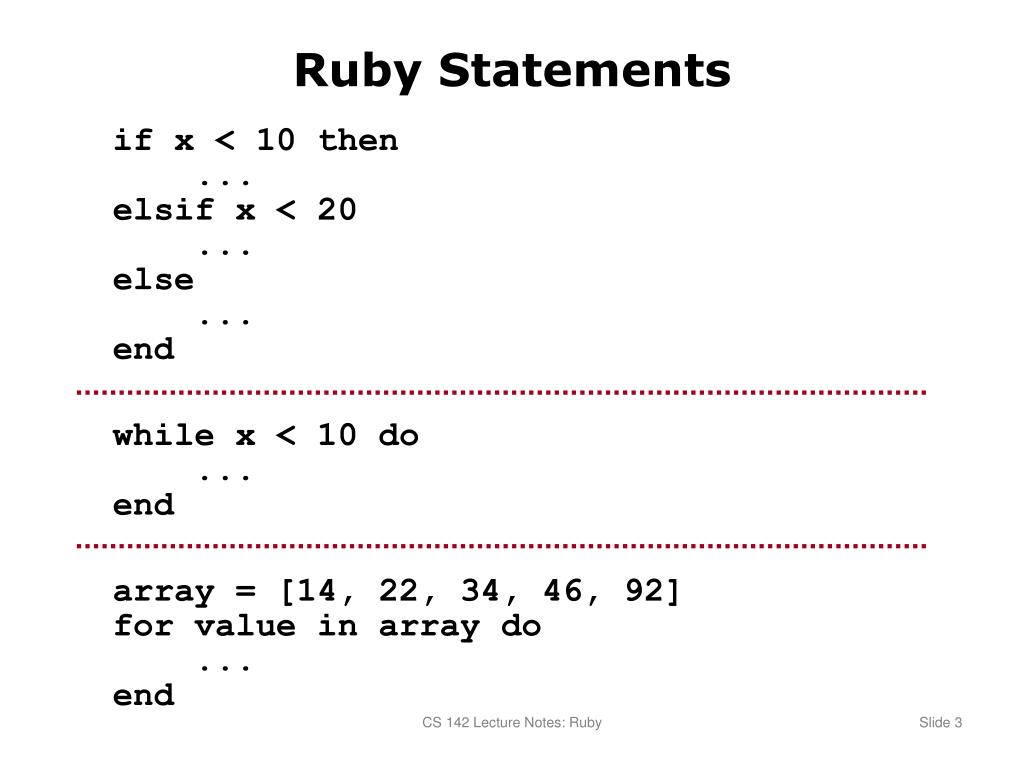 assignment statements in ruby