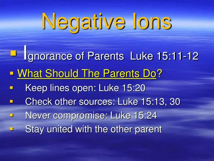 negative ions