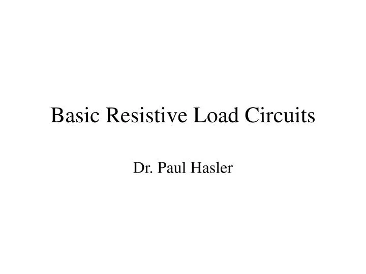 basic resistive load circuits n.