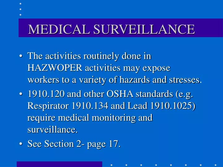 PPT MEDICAL SURVEILLANCE PowerPoint Presentation, free download ID