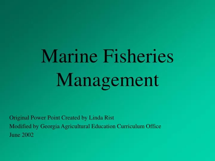 PPT - Marine Fisheries Management PowerPoint Presentation, free