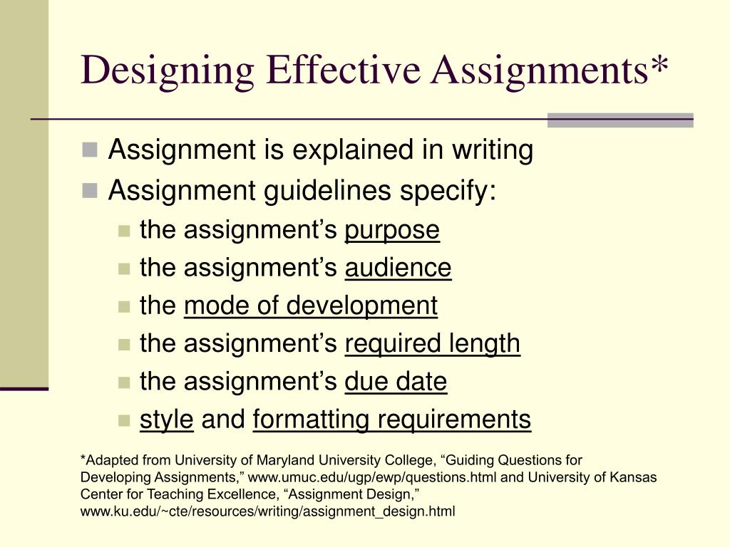 PPT - Writing Assignment and Rubric Design PowerPoint Presentation ...