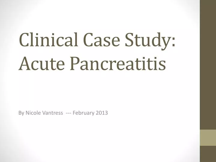 case study on pancreatitis