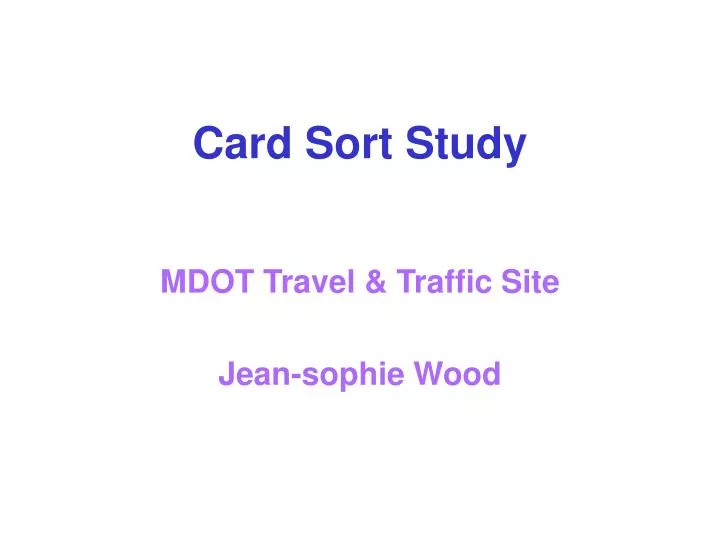 PPT Card Sort Study PowerPoint Presentation Free Download ID 3144315