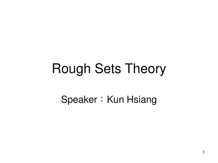rough sets theory n.