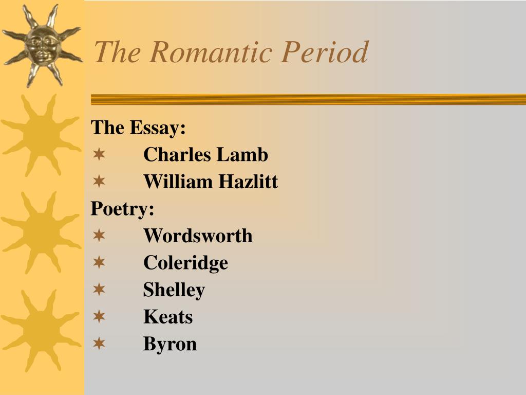 romantic period essay titles