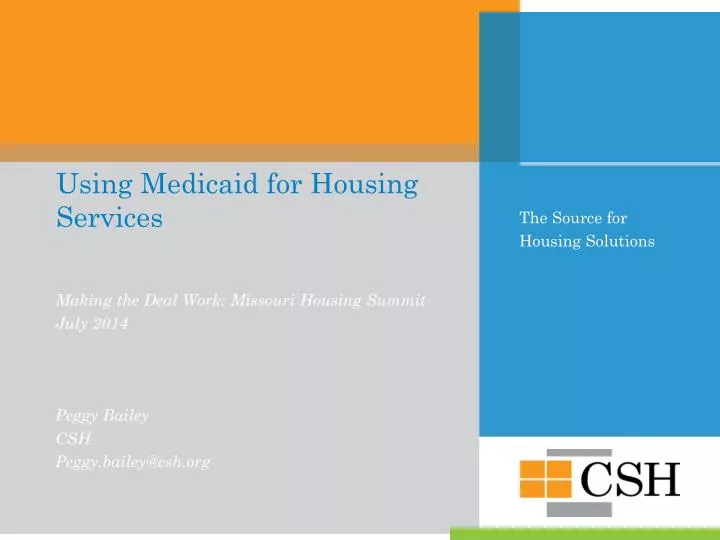 PPT Using Medicaid for Housing Services PowerPoint Presentation, free