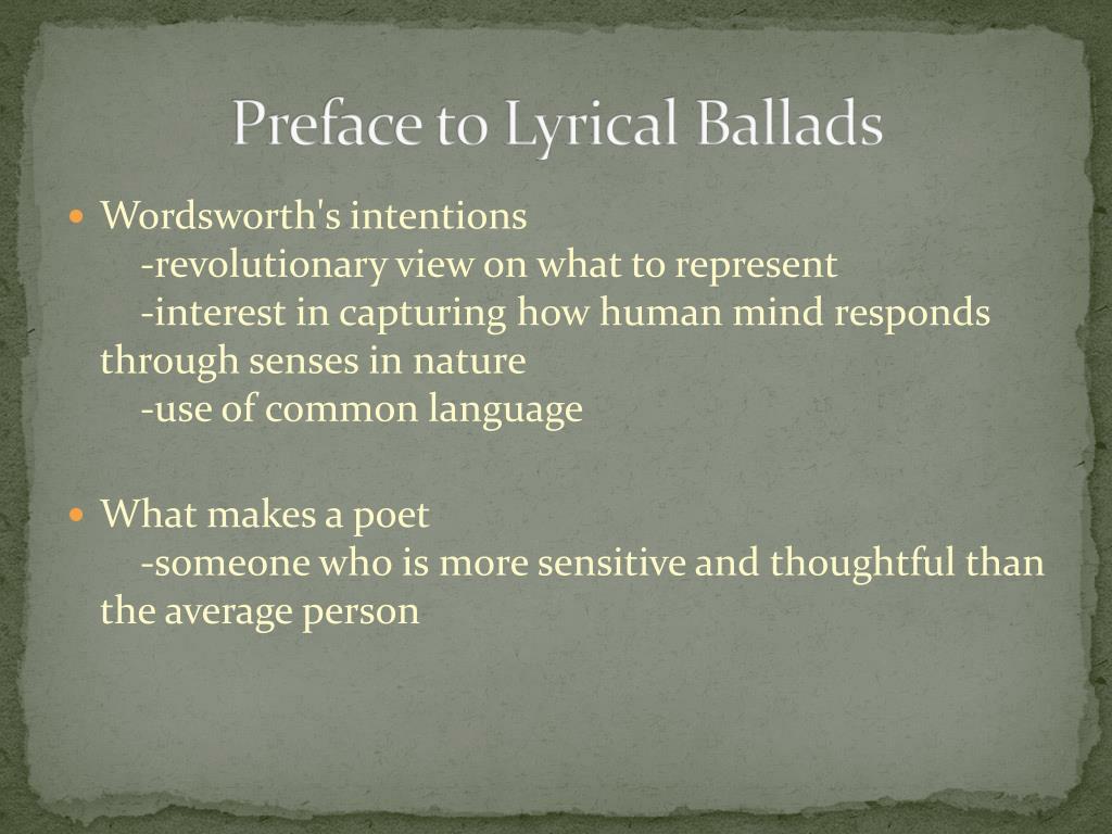 preface to the lyrical ballads text preface to the lyrical ballads text
