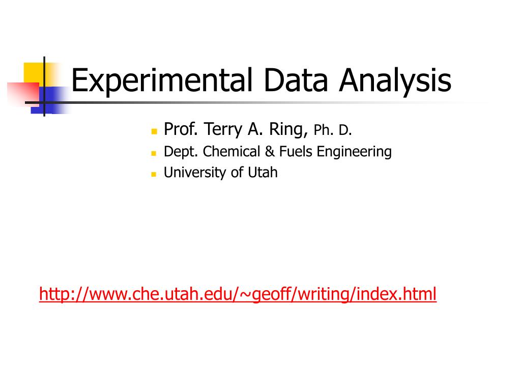 presentation of experimental data and results