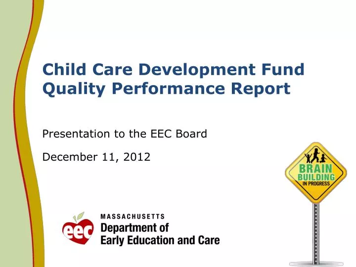 PPT Child Care Development Fund Quality Performance Report PowerPoint