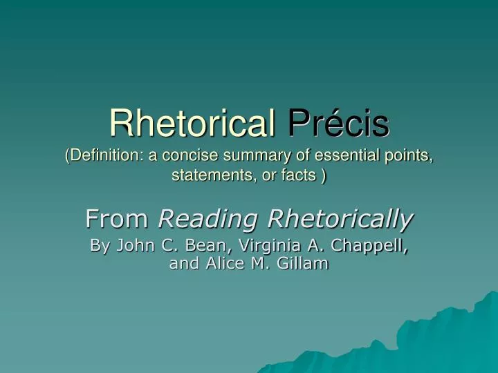 ppt-rhetorical-pr-cis-definition-a-concise-summary-of-essential