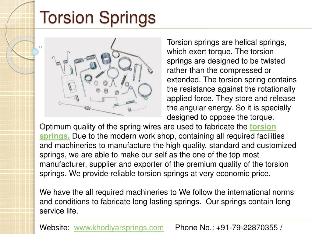 PPT Torsion Springs Torsion Springs Manufacturer Supplier