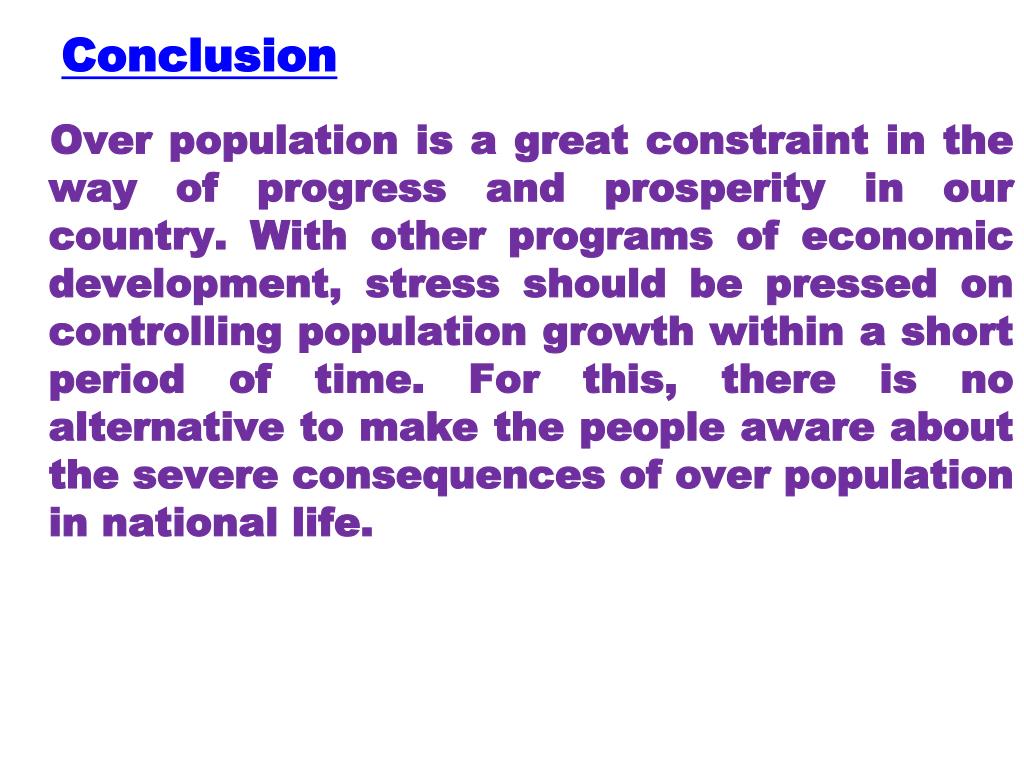 finding and conclusion of population