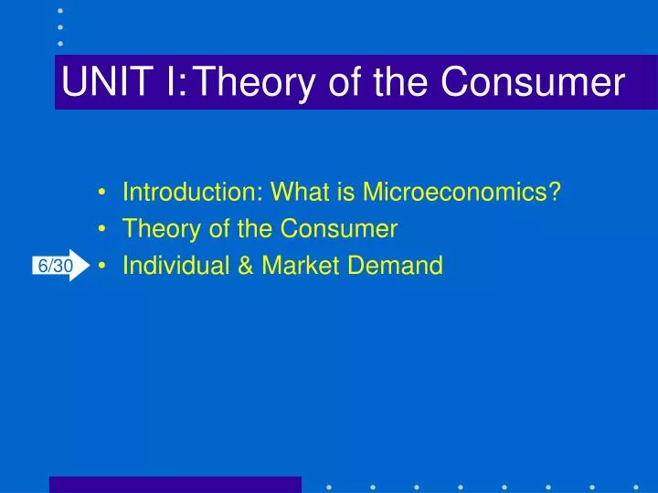 unit i theory of the consumer n.