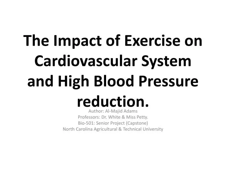 ppt the impact of exercise on cardiovascular system and high blood