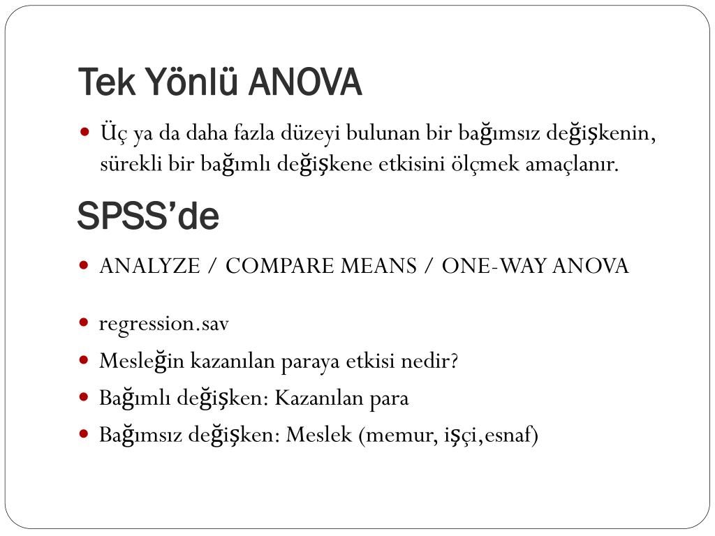 PPT - Varyans Analizi-ANOVA- F Testi PowerPoint Presentation, free download  - ID:3152162