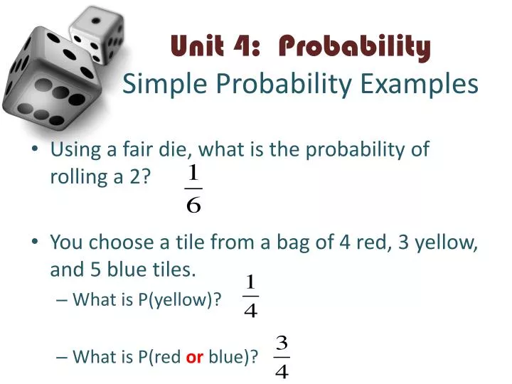 Probability Of Simple Events Examples