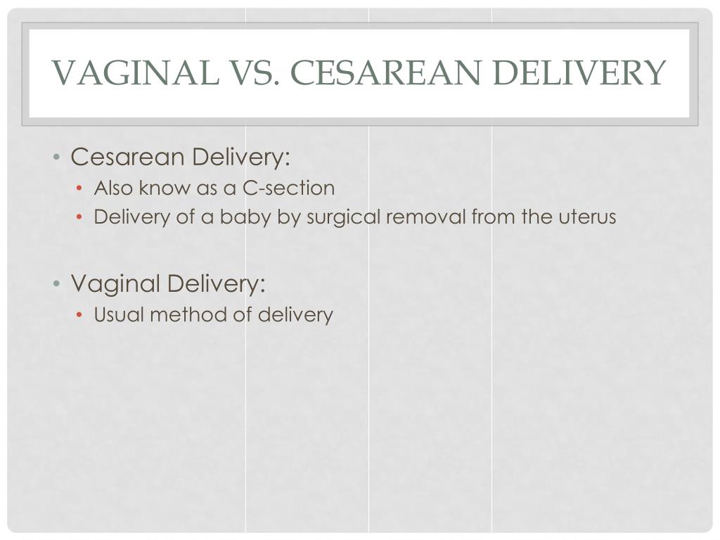 Vaginal Vs. Cesarean Delivery