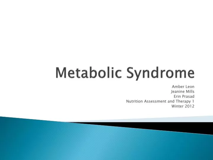 PPT - Metabolic Syndrome PowerPoint Presentation, free download - ID ...