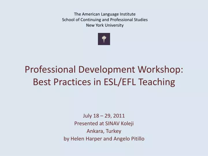 PPT Professional Development Best Practices in ESL/EFL