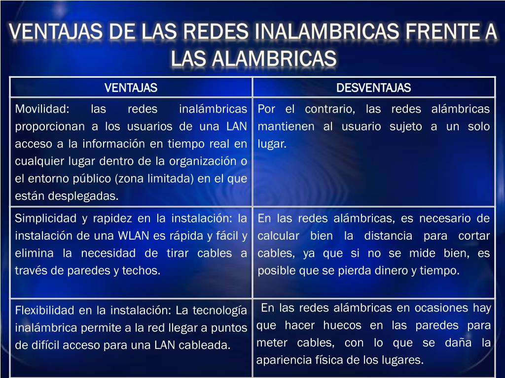 PPT - DIFERENCIAS ENTRE REDES INALÁMBRICAS Y CONVENCIONALES PowerPoint