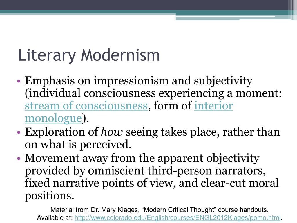 modernism in literature powerpoint presentation