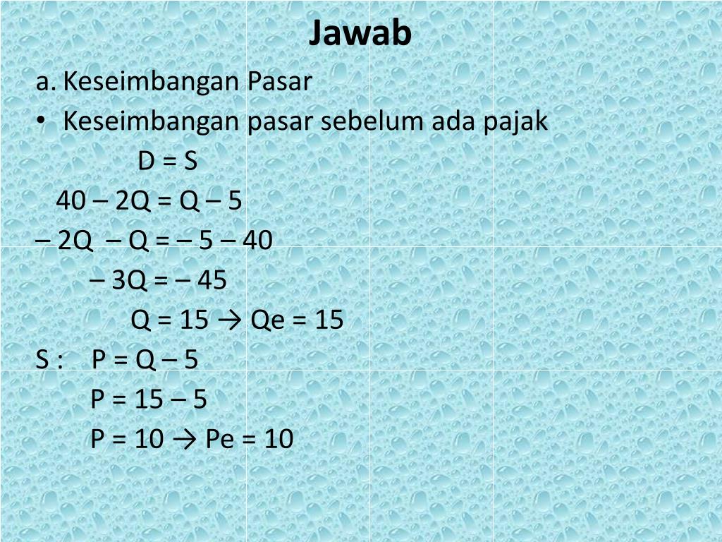 PPT Pengaruh pajak dan subsidi terhadap keseimbangan