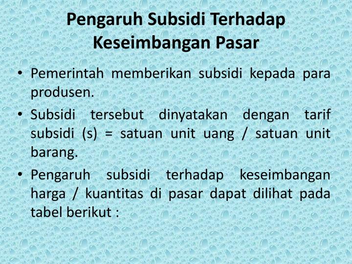 PPT - Pengaruh pajak dan subsidi terhadap keseimbangan 