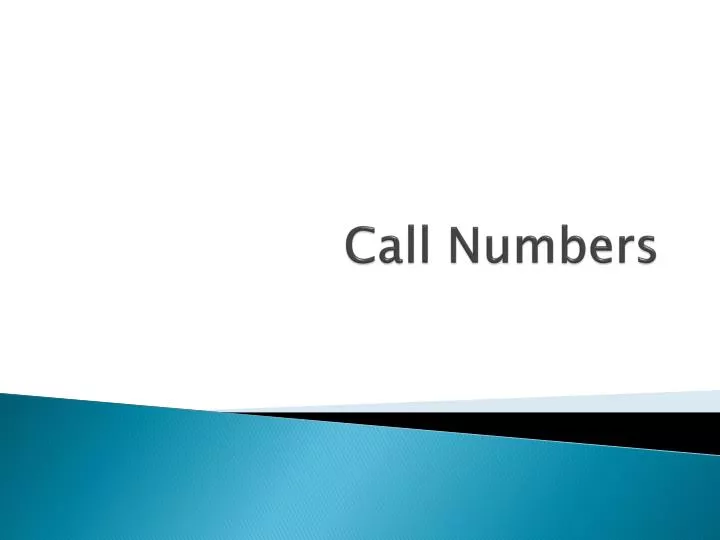PPT - Call Numbers PowerPoint Presentation, free download - ID:3158220