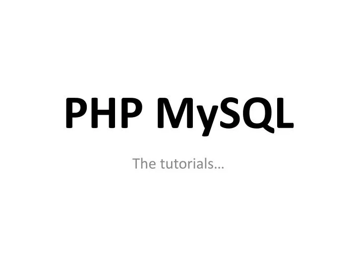 PPT PHP MySQL PowerPoint Presentation, free download ID3158919
