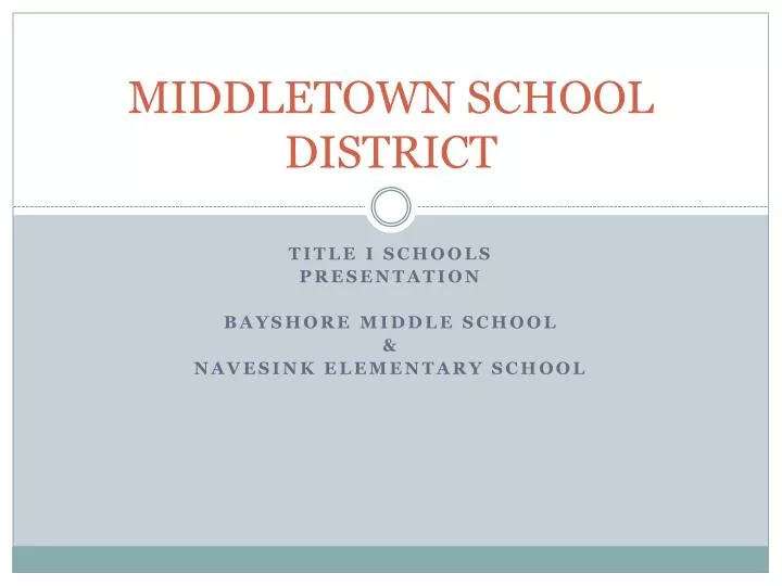 PPT MIDDLETOWN SCHOOL DISTRICT PowerPoint Presentation, free download