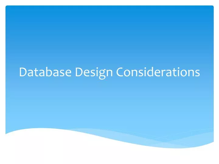 database design considerations n.