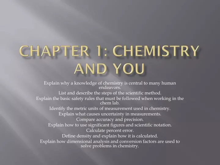 PPT - Chapter 1: Chemistry and You PowerPoint Presentation, free ...