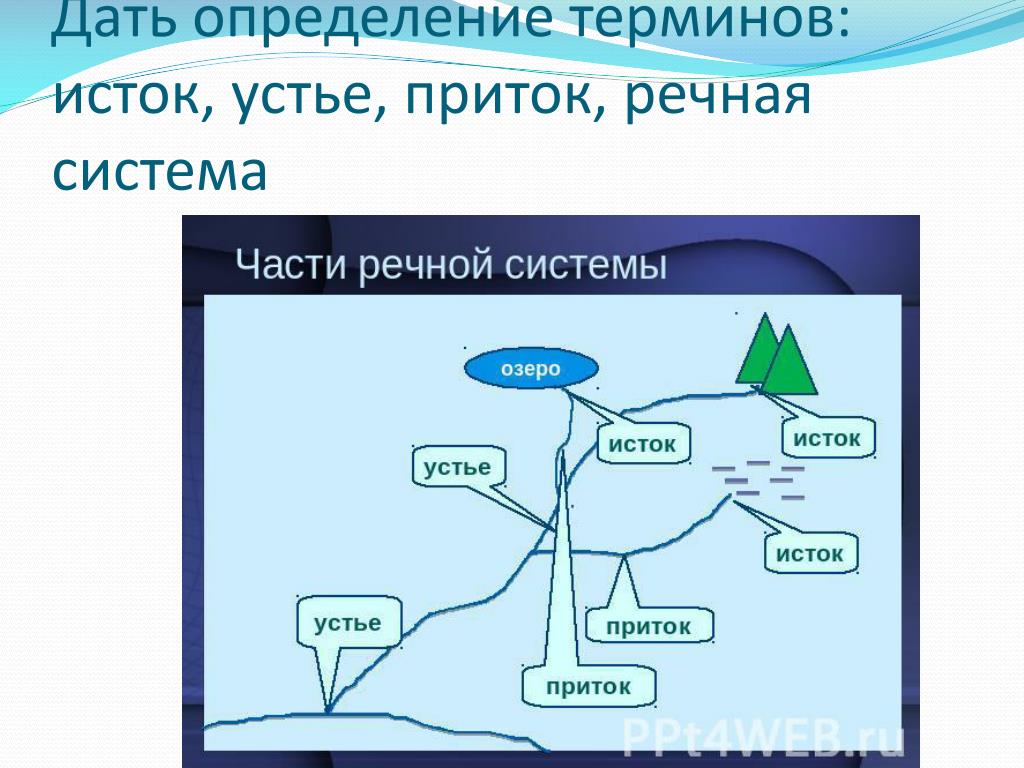 Приток справа как называется