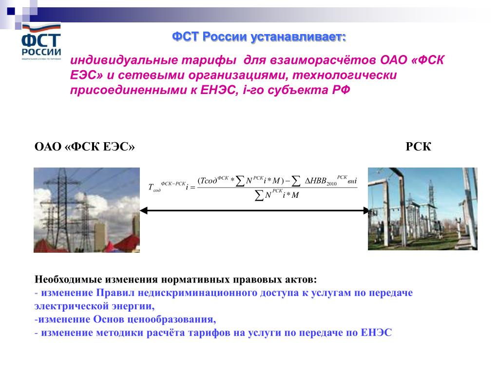 Основы ценообразования тарифов. Объем переданной электроэнергии. ФСТ. ЕНЭС это в энергетике. ФСТ России.