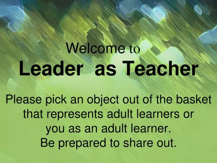 leader as teacher n.