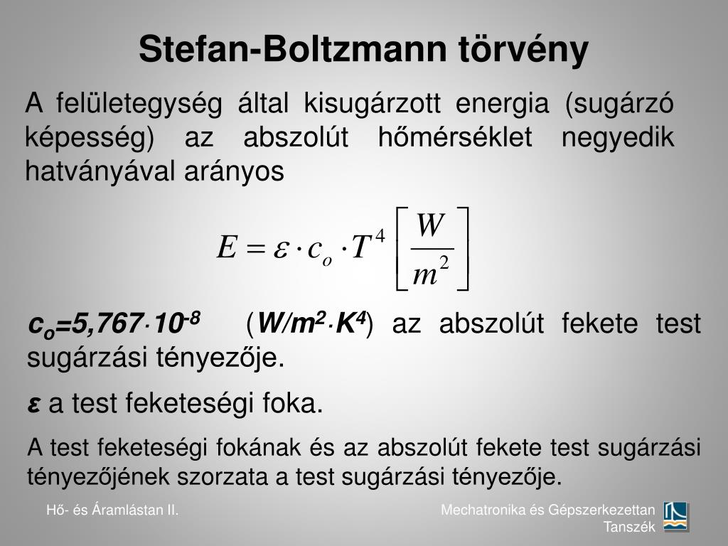 stefan boltzmann törvény