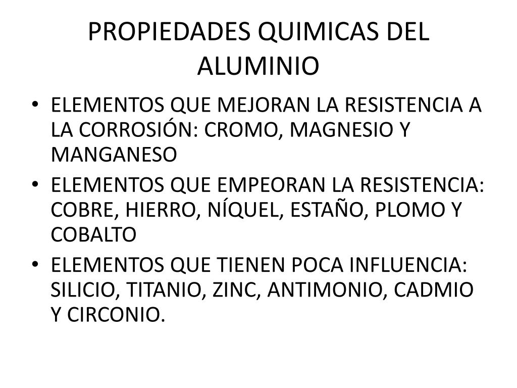 lucha Consciente soborno PPT - PROPIEDADES QUIMICAS DEL ALUMINIO PowerPoint Presentation, free  download - ID:3167659