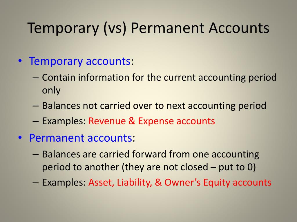 Temporary vs Permanent Accounts - A Quick Guide