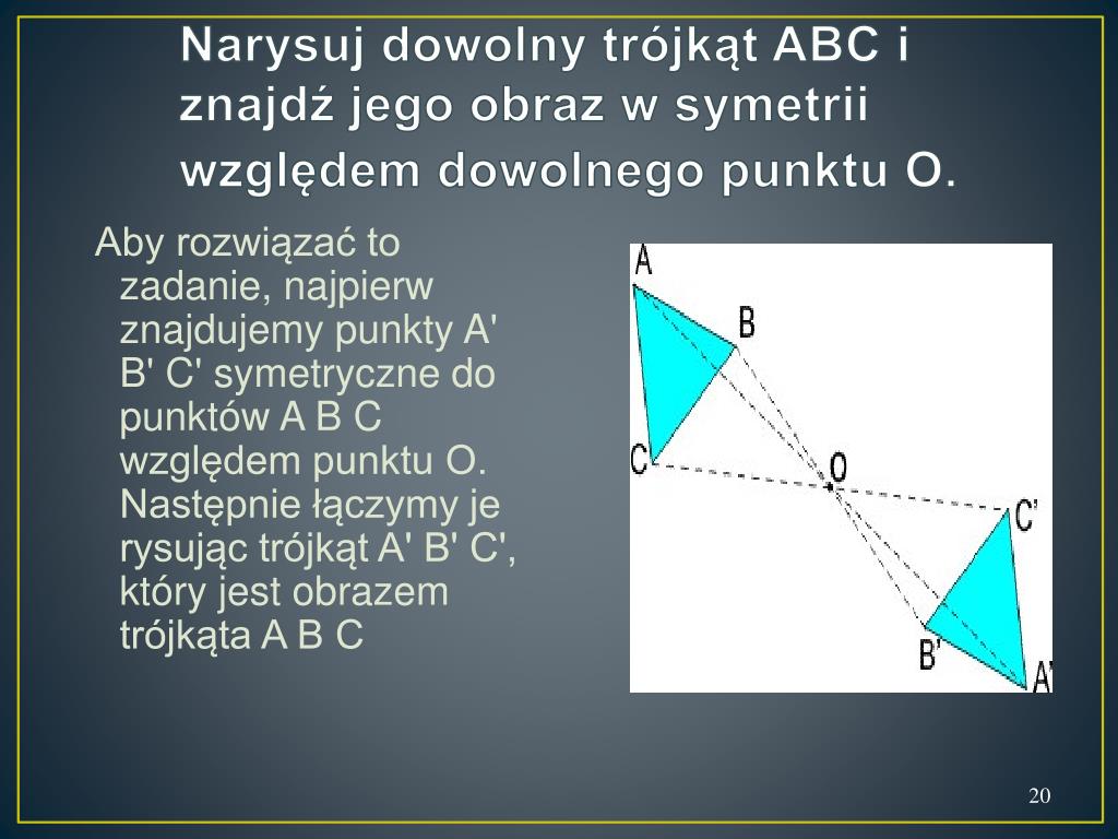 Symetria Osiowa I środkowa Zadania Liceum PPT - osiowa środkowa oś symetrii figury PowerPoint Presentation, free