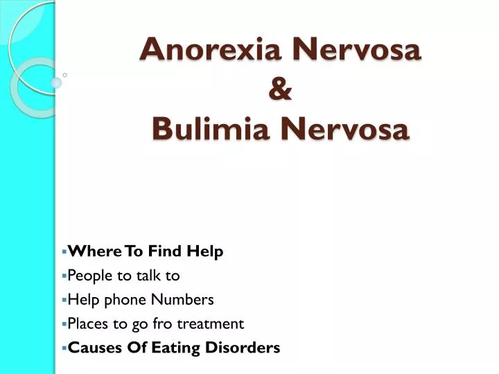 anorexia nervosa bulimia nervosa n.