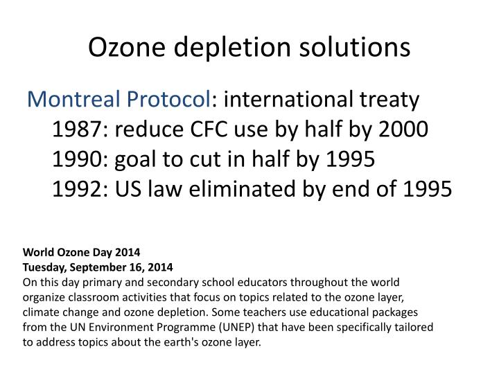 ozone depletion solutions